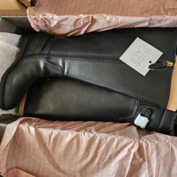 Franco Sarto "Merina" Black Equestrian style boots. NIB. Size 6 Wide Calf - Picture 5 of 13